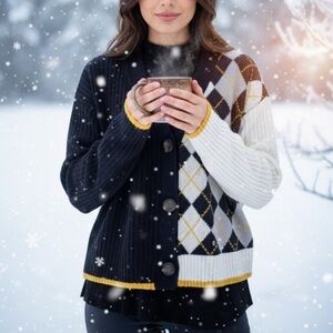 Stylish Women's Black and White Sweater